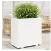 Image de Jardinière blanc 70x40x72,5 cm bois de pin massif, jardinière d'extérieur, bac à fleurs, bac à tomates, jardinière de 3282590
