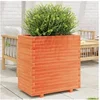 Image de Jardinière cire marron 70x40x72,5 cm bois de pin massif