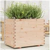 Image de Jardinière 90x60x72,5 cm bois de pin massif, jardinière d'extérieur, bac à fleurs, bac à tomates, jardinière de 3282604