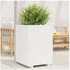 Image de Jardinière blanc 50x50x72 cm bois de pin massif