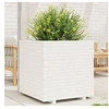 Image de Jardinière blanc 70x70x72 cm bois de pin massif
