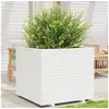Image de Jardinière blanc 80x80x72 cm bois de pin massif
