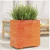 Image de Jardinière cire marron 70x40x72 cm bois de pin massif