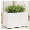 Image de Jardinière blanc 110x60x72 cm bois de pin massif