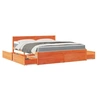 Image de Lit 205.5 x 185.5 x 78 cm en cire sommier a lattes pour 2 personnes de couleur