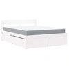 Image de Lit 205.5 x 145.5 x 78 cm en bois sommier a lattes pour 2 personnes de couleur