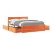Image de Lit avec tiroirs/matelas cire marron 140x200 cm bois massif pin, meuble de chambre à coucher, lit en bois, lit avec 3281900