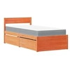 Image de Lit 195.5 x 95.5 x 78 cm en cire sommier a lattes de couleur