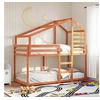 Image de Lit superposé avec toit cire marron 90x190cm bois massif de pin, lit, cadre de lit, lit mezzanine, meuble de chambre, 3281966