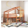 Image de Lit haut avec toit cire marron 90x190 cm bois de pin massif, lit, cadre de lit, lit mezzanine, meuble de chambre 3281982