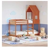 Image de Stapelbed met bedhuis massief grenenhout wasbruin 90x200 cm3281999