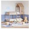 Image de Lit superposé avec toit 90x200 cm bois de pin massif, lit, cadre de lit, lit mezzanine, meuble de chambre, sommier, 3282000