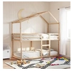 Image de Lit superposé avec toit 90x200 cm bois de pin massif, lit, cadre de lit, lit mezzanine, meuble de chambre, sommier, 3282039