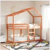 Image de Stapelbed met dak massief grenenhout wasbruin 90x190 cm3282046