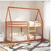 Image de Lit superposé avec toit cire marron 90x200cm bois de pin massif, lit, cadre de lit, lit mezzanine, meuble de chambre, 3282078