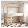 Image de Lit superposé et échelle et toit 90x190 cm bois de pin massif, lit intermédiaire, lit mezzanine avec échelle, lit 3282154