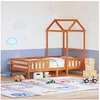 Image de Bedframe met huisje massief grenenhout wasbruin 75x190 cm3282170