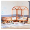 Image de Kinderbed met dak massief grenenhout wasbruin 75x190 cm3282185