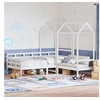 Image de Kinderbed met huisje en bankje massief grenenhout wit 80x200 cm3282333