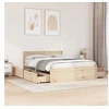 Image de Cadre de lit avec tiroirs 140x200 cm bois de pin massif, meuble de chambre à coucher, sommier, lit en bois, lit, lit 3282348