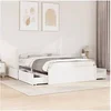 Image de Cadre de lit sans matelas blanc 140x190 cm bois de pin massif