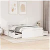 Image de Cadre de lit sans matelas blanc 120x190 cm bois de pin massif