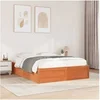 Image de Cadre de lit cire marron 140x200 cm bois de pin massif, meuble de chambre à coucher, sommier, lit en bois, lit, lit 3282377