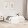 Image de Cadre de lit blanc 140x190 cm bois de pin massif, meuble de chambre à coucher, sommier, lit en bois, lit, lit double 3282382