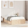 Image de Cadre de lit 135x190 cm Bois de pin massif, meuble de chambre à coucher, sommier, lit en bois, lit, lit double, cadre 3282384