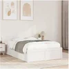 Image de Cadre de lit Blanc 135x190 cm Bois de pin massif, meuble de chambre à coucher, sommier, lit en bois, lit, lit double 3282385