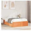 Image de Cadre de lit cire marron 120x190 cm bois de pin massif, meuble de chambre à coucher, sommier, lit en bois, lit, lit 3282389