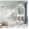 Image de Lit superposé avec toit blanc 90x200 cm bois de pin massif, lit superposé avec escalier, lit superposé pour enfants, 3282391