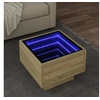 Image de Table d'appoint et LED chêne sonoma 40x40x30 cm bois ingénierie, bout de canapé, table de canapé, table de salon, 847499