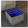 Image de Table d'appoint et LED gris béton 40x40x30 cm bois d'ingénierie, bout de canapé, table de canapé, table de salon, 847500