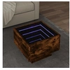 Image de Table d'appoint et LED chêne fumé 40x40x30 cm bois d'ingénierie, bout de canapé, table de canapé, table de salon, 847501