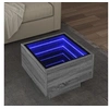 Image de Table d'appoint et LED sonoma gris 40x40x30cm bois d'ingénierie, bout de canapé, table de canapé, table de salon, 847502