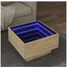 Image de Table basse avec LED chêne sonoma 50x50x30 cm bois d'ingénierie, table d'appoint, table de salon, table latérale, 847506