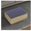 Image de Table basse avec LED chêne sonoma 70x50x30 cm bois d'ingénierie, table d'appoint, table de salon, table latérale, 847513