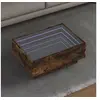 Image de Table basse avec LED chêne fumé 70x50x30 cm bois d ingénierie