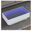 Image de Table basse avec LED blanc 90x50x30 cm bois d'ingénierie, table d'appoint, table de salon, table latérale, bout de 847518