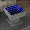 Image de Table basse avec LED sonoma gris 50x50x45 cm bois d ingénierie