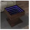 Image de Table basse avec LED chêne marron 50x50x45 cm bois d ingénierie
