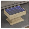 Image de Table basse avec LED chêne sonoma 70x50x45 cm bois d'ingénierie, table d'appoint, table de salon, table latérale, 847534
