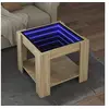 Image de Table basse avec LED chêne sonoma 53x53x45 cm bois d'ingénierie, table d'appoint, table de salon, table latérale, 847541