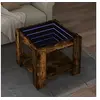 Image de Table basse avec LED chêne fumé 53x53x45 cm bois d ingénierie