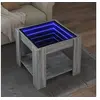 Image de Table basse avec LED sonoma gris 53x53x45 cm bois d'ingénierie, table d'appoint, table de salon, table latérale, bout 847544