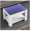 Image de Table basse avec LED blanc 73x53x45 cm bois d'ingénierie, table d'appoint, table de salon, table latérale, bout de 847546