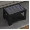 Image de Table basse avec LED noir 73x53x45 cm bois d'ingénierie, table d'appoint, table de salon, table latérale, bout de 847547