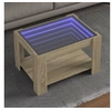 Image de Table basse avec LED chêne sonoma 73x53x45 cm bois d'ingénierie, table d'appoint, table de salon, table latérale, 847548