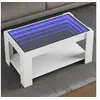 Image de Table basse avec LED blanc 93x53x45 cm bois d'ingénierie, table d'appoint, table de salon, table latérale, bout de 847553
